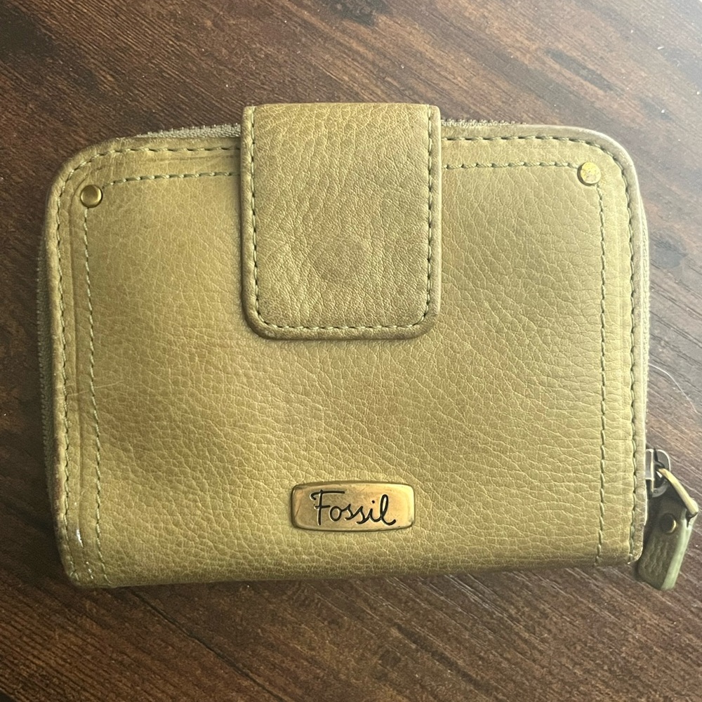 Fossil Sage Green Leather Wallet